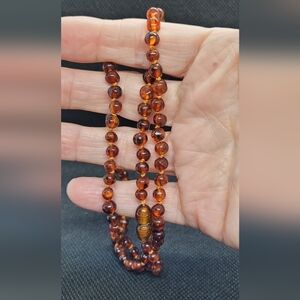 Amber bead necklace
